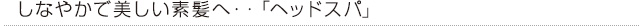 しなやかで美しい素髪へ・・「ヘッドスパ」