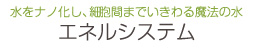 水をナノ化し、細胞間までいきわる魔法の水エネルシステム